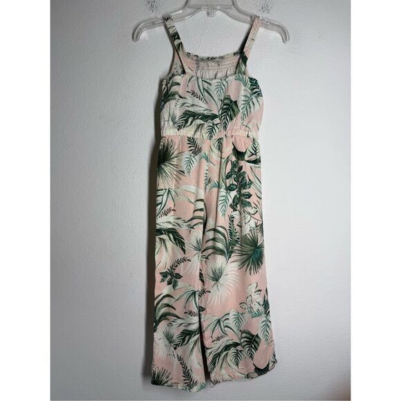 Old Navy Girls Sleeveless Linen-Blend Jumpsuit Floral Print Size S 6/7 Pink - Picture 4 of 11